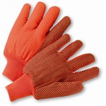 imagen de West Chester K81SCNCORIPD Naranja de alta visibilidad Grande Algodón/Poliéster Guantes de uso general - Pulgar recto - Longitud 10.5 pulg. - 662909-008138