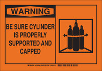 imagen de Brady B-555 Aluminio Rectángulo Señal de almacenamiento de productos químicos Naranja - 10 pulg. Ancho x 7 pulg. Altura - 126504