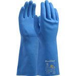 imagen de PIP MaxiChem Azul XL Látex Apoyado Guantes resistentes a productos químicos - Longitud 14 pulg. - 616314-69429
