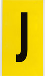 imagen de Brady 3470-J Etiqueta en forma de letra - J - Negro sobre amarillo - 5 pulg. x 9 pulg. - B-498