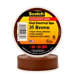 imagen de 3M Scotch 35-BROWN-1/2 Brown PVC Insulating Tape - 1/2 in x 20 ft - 0.5 in Wide - 7 mil Thick - 10299