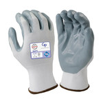 imagen de Armor Guys Duty GP 06-008 White/Gray Large Nylon Work Gloves - Nitrile Foam Palm & Fingers Coating - 06-008-L