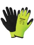 imagen de Global Glove Gripster 300NB Black/Yellow 7 Cotton/Polyester Work Gloves - Rubber Palm Only Coating - 300NB/7