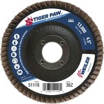 imagen de Weiler Tiger Paw Type 29 Flap Disc 51118 - Zirconium - 4-1/2 in - 36 - Very Coarse