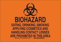 imagen de Brady B-302 Poliéster Rectángulo Letrero de peligro biológico Naranja - 10 pulg. Ancho x 7 pulg. Altura - Laminado - 83773