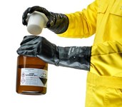 imagen de Ansell Chemtek 38-612 Black 9 Chemical-Resistant Gloves - 12 in Length - Smooth Finish - 12 mil Thick - 189033