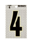 imagen de Brady 3010-4 Etiqueta de número - 4 - Negro sobre plateado - 2 1/2 pulg. x 3 1/2 pulg. - B-309