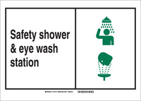 imagen de Brady B-302 Poliéster Rectángulo Cartel de lavado de ojos y ducha - 10 pulg. Ancho x 7 pulg. Altura - Laminado - 120667