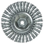 imagen de Weiler Roughneck Max 13128 Wheel Brush - 4 in Dia - Knotted - Stringer Bead Steel Bristle