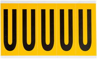 imagen de Brady 1560-U Etiqueta en forma de letra - U - Negro sobre amarillo - 1 3/4 pulg. x 5 pulg. - B-946