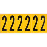 imagen de Brady 1550-2 Etiqueta de número - 2 - Negro sobre amarillo - 1 1/2 pulg. x 3 1/2 pulg. - B-946