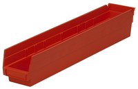 imagen de Akro-mils 199 cu in Rojo Polímero de grado industrial Estante Contenedor de almacenamiento - longitud 23 5/8 pulg. - Ancho 4 1/8 pulg. - Altura 4 pulg. - Compartimientos 1 - 30124 RED