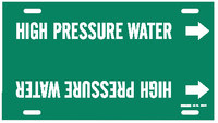 imagen de Brady 4332-H Marcador de tubería con correa - 10 pulg. to 15 pulg. - Agua - Plástico - Blanco sobre verde - B-915