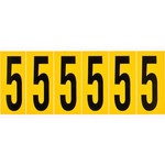 imagen de Brady 1550-5 Etiqueta de número - 5 - Negro sobre amarillo - 1 1/2 pulg. x 3 1/2 pulg. - B-946