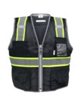 imagen de Global Glove FrogWear HV Chaleco de topógrafo de alta visibilidad GLO-067K-LG - tamaño Grande - Malla Poliéster - Negro y Alta visibilidad Amarillo/verde/Green - glo-067k lg