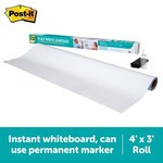 imagen de 3M Post-it Rectangle White Whiteboard Surface - 4 ft Width x 3 ft Height - Self-Adhesive - 27661
