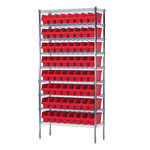 imagen de Akro-mils Shelfmax Sistema de estantería fijo AWS143630040 - Acero - 9 estantes - 64 gavetas - AWS143630040 RED