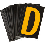 imagen de Bradylite 5890-D Etiqueta en forma de letra - D - Amarillo sobre negro - 1 3/8 pulg. x 1 7/8 pulg. - B-997
