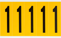 imagen de Brady 1560-1 Etiqueta de número - 1 - Negro sobre amarillo - 1 3/4 pulg. x 5 pulg. - B-946