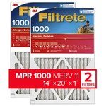 imagen de 3M Filtrete Defensa contra los alérgenos 14 pulg. x 20 pulg. x 1 pulg. 9805-2PK-HDW MERV 11, 1000 MPR Filtro de aire - 32496