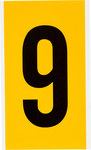 imagen de Brady 1570-6 Etiqueta de número - 6 - Negro sobre amarillo - 5 pulg. x 9 pulg. - B-946