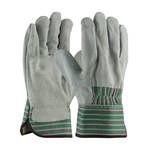 imagen de PIP 83-6033 Green/Pink Large Split Cowhide Leather Work Gloves - Wing Thumb