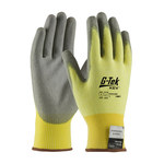 imagen de PIP G-Tek KEV 09-K1250 Gray/Yellow Small Cut-Resistant Gloves - ANSI A2 Cut Resistance - Polyurethane Palm & Fingertips Coating - 8.7 in Length - 09-K1250/S