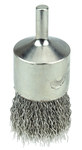 imagen de Weiler Stainless Steel Cup Brush - Unthreaded Stem Attachment - 1 in Diameter - 0.014 in Bristle Diameter - Cup Material: Nickel-Plated - 10380