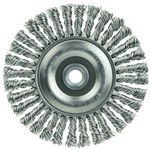 imagen de Weiler Roughneck 08954 Wheel Brush - 4 in Dia - Knotted - Stringer Bead Stainless Steel Bristle