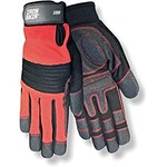 imagen de Red Steer Ironskin 166 Black/Red Large Spandex/Synthetic Leather Mechanic's Gloves - Wing Thumb - Neoprene Knuckles Coating - 166-L