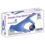 imagen de Global Glove 705PFE Azul Grande Nitrilo Guantes desechables - Grado Industrial - acabado Áspero - Longitud 9 pulg. - 705PFE LG