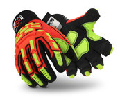 imagen de HexArmor GGT5 Mud Grip GGT5 High-Visibility Red/Yellow/Black 8 Synthetic Cut and Sewn Cut-Resistant Gloves - ANSI A8 Cut Resistance - PVC Dotted Palm Coating - 4021X