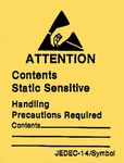 imagen de SCS Negro sobre amarillo Rectángulo Etiqueta de advertencia estática - Ancho 1.875 pulg. - Altura 2.5 pulg. - SCS 7102