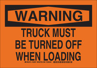imagen de Brady B-555 Aluminio Rectángulo Letrero de tránsito de montacargas y camiones de almacén Naranja - 14 pulg. Ancho x 10 pulg. Altura - 129558