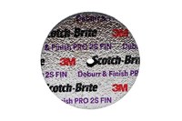 imagen de 3M Scotch-Brite Rueda unificada óxido de aluminio suave para desbarbado y acabado PRO - Accesorio Eje roscado - Diámetro 3 pulg. - Grosor 1/4 pulg. - 77233