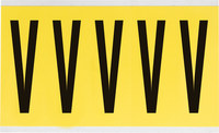 imagen de Brady 3460-V Etiqueta en forma de letra - V - Negro sobre amarillo - 1 3/4 pulg. x 5 pulg. - B-498