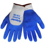 imagen de Global Glove Gripster 330 Blue/Gray 9 Cotton/Polyester Work Gloves - Rubber Palm & Over Knuckles Coating - Rough Finish - 330/9