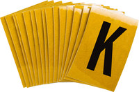 imagen de Bradylite 5920-K Etiqueta en forma de letra - K - Negro sobre amarillo - 1 pulg. x 1 1/2 pulg. - B-997