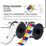 imagen de Brady B30-246-595-HMIG Rollo precortado de etiquetas para impresora de transferencia térmica HMIG - 3 pulg. x 1.125 pulg. - Vinilo - Azul/Rojo/Blanco/Amarillo - B-595
