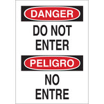 imagen de Brady B-120 Poliéster reforzado con fibra de vidrio Rectángulo Cartel de área restringida Blanco - 14 pulg. Ancho x 20 pulg. Altura - Idioma Inglés/Español - 39503