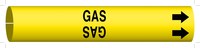 imagen de Brady 4067-G Marcador de tubería con correa - 8 pulg. to 9 7/8 pulg. - Gas - Plástico - Negro sobre amarillo - B-915