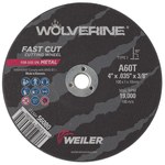 imagen de Weiler Wolverine Rueda de corte 56080 - Tipo 1 - Rueda recta - 4 pulg. - Óxido de aluminio - 60 - T