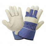 imagen de Global Glove 1900 Blue/Tan Large Grain Cowhide Leather Work Gloves - 1900 LG