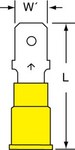 imagen de 3M Scotchlok MNG10-250DMK Amarillo Agarre de aislamiento Nailon Terminal de desconexión rápida de agarre de aislamiento - Longitud 1.05 pulg. - 02058