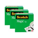 imagen de 3M Scotch 810-72-3PK Magic Transparente Cinta de oficina - 1 pulg. Anchura x 72 yd Longitud - Un solo lado Adhesiva - 81583