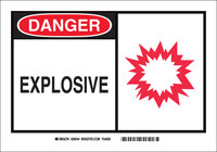 imagen de Brady Rectángulo Cartel de advertencia de explosivos Blanco - 26544