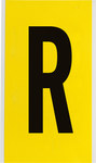 imagen de Brady 3470-R Etiqueta en forma de letra - R - Negro sobre amarillo - 5 pulg. x 9 pulg. - B-498