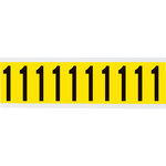 imagen de Brady 3440-1 Etiqueta de número - 1 - Negro sobre amarillo - 7/8 pulg. x 2 1/4 pulg. - B-498
