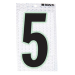 imagen de Brady 3020-5 Etiqueta de número - 5 - Negro sobre plateado - 3 pulg. x 6 pulg. - B-309
