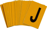 imagen de Bradylite 5920-J Etiqueta en forma de letra - J - Negro sobre amarillo - 1 pulg. x 1 1/2 pulg. - B-997